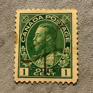 1911 King George V Admiral (dark green) stamp